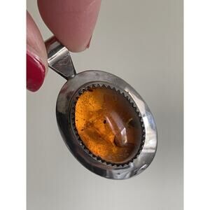Sterling Silver Amber Pendant
